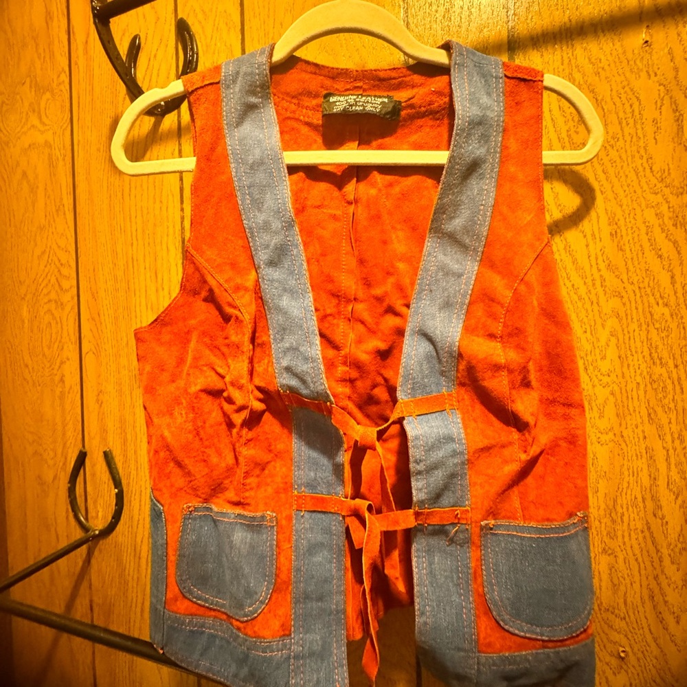 Vintage Suede and Denim Vest